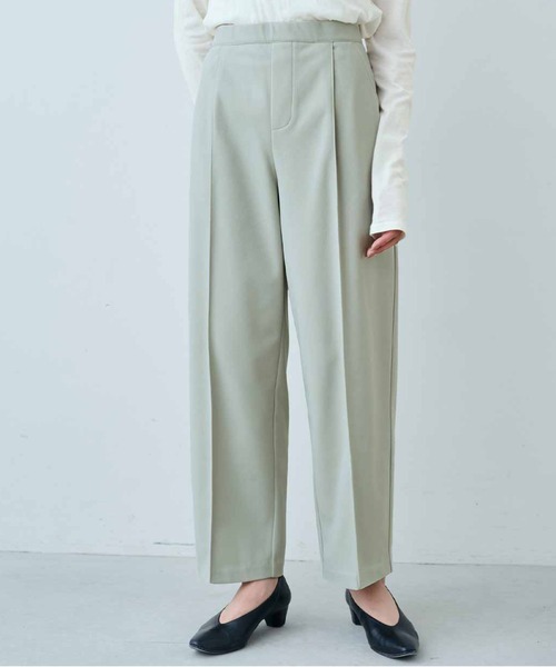 IEDIT（イディット）の「ＩＥＤＩＴ　撥水加工＆ＵＶカットがうれしい　裏がとぅるすべ　きれい見え”ほっと適温”パンツ（スラックス・レディース・ブラック/グレー/オフホワイト/ライトグリーン/ベージュ・LL/3L/M/L/4L/S）」の5枚目の写真