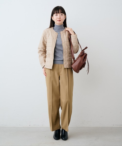 IEDIT（イディット）の「ＩＥＤＩＴ　撥水加工＆ＵＶカットがうれしい　裏がとぅるすべ　きれい見え”ほっと適温”パンツ（スラックス・レディース・ブラック/グレー/オフホワイト/ライトグリーン/ベージュ・LL/3L/M/L/4L/S）」の12枚目の写真