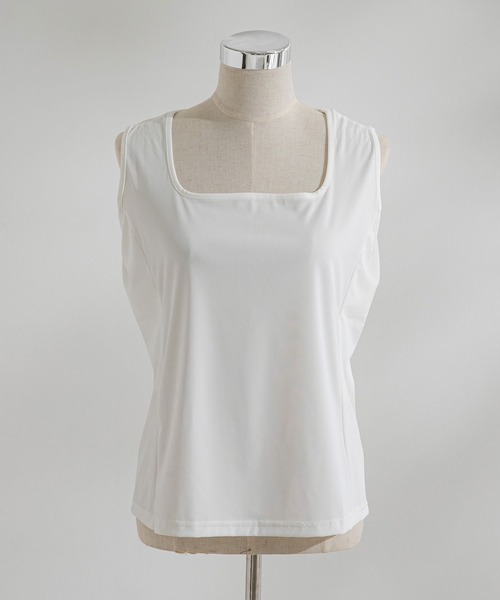 rectangle(レクタングル)の「【3L~6L】吸汗速乾タンクトップ【大きいサイズ】(Tシャツ/カットソー・レディース・オフホワイト/ブラック・XX-LARGE/XXX-LARGE/XXXXX-LARGE/XXXX-LARGE)」の2枚目の写真