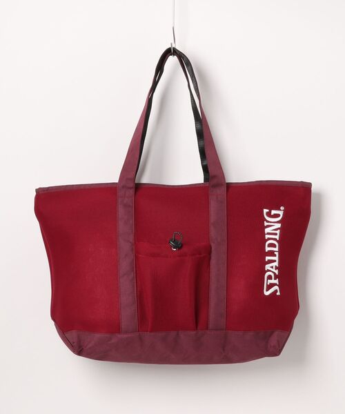 SPALDING（スポルディング）の「【SPALDING】AIRMESH BASIC TOTE BAG / スポルディング エアメッシュ ロゴ トートバッグ（トートバッグ・メンズ・ネイビー/ワイン/ブラック・FREE）」の3枚目の写真