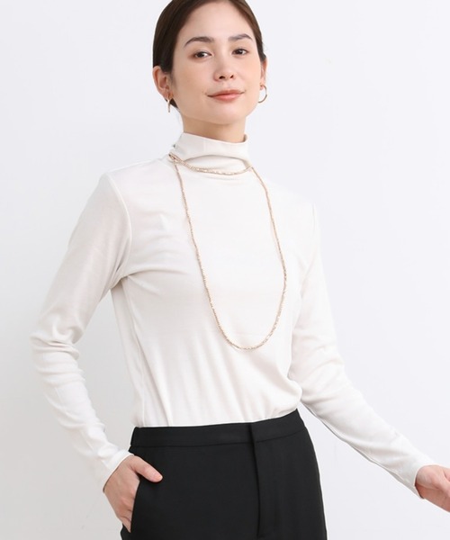 セール】ハイネックカットソー《スビン綿MIXフライス》（Tシャツ