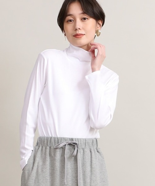 セール】ハイネックカットソー《スビン綿MIXフライス》（Tシャツ
