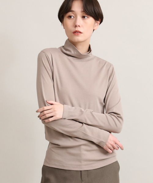 セール】ハイネックカットソー《スビン綿MIXフライス》（Tシャツ
