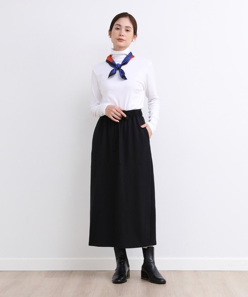 I.T.'S international（イッツインターナショナル）の「ハイネックカットソー《スビン綿MIXフライス》（Tシャツ/カットソー・レディース・ホワイト/モカ/ブラック/サックスブルー/グレー/チャコールグレー・7号/9号/11号/13号）」の22枚目の写真