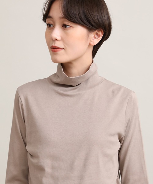 I.T.'S international（イッツインターナショナル）の「ハイネックカットソー《スビン綿MIXフライス》（Tシャツ/カットソー・レディース・ホワイト/モカ/ブラック/サックスブルー/グレー/チャコールグレー・7号/9号/11号/13号）」の14枚目の写真