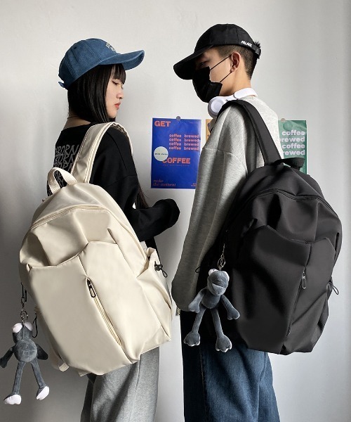 Teem Store(チームストア)の「【A4対応】【大容量】シンプル通勤通学リュックサック 新生活 レディース ユニセックス(バックパック/リュック・レディース・ブラック/アイボリー/グレー・F)」の10枚目の写真