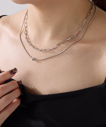 メタルストーン2連ネックレス