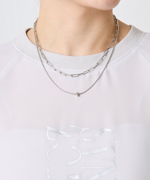 PAPILLONNER(パピヨネ)の「メタルストーン2連ネックレス(ネックレス・レディース・シルバー/ゴールド・FREE)」の3枚目の写真