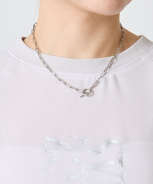 PAPILLONNER(パピヨネ)の「メタルストーン2連ネックレス(ネックレス・レディース・シルバー/ゴールド・FREE)」の4枚目の写真