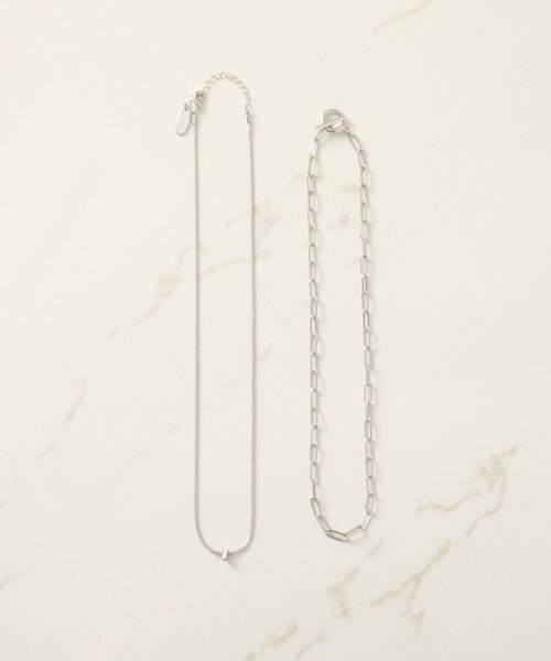 PAPILLONNER(パピヨネ)の「メタルストーン2連ネックレス(ネックレス・レディース・シルバー/ゴールド・FREE)」の7枚目の写真