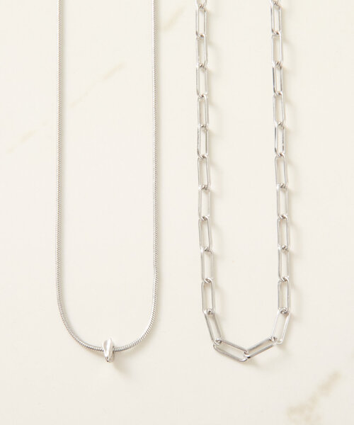 PAPILLONNER(パピヨネ)の「メタルストーン2連ネックレス(ネックレス・レディース・シルバー/ゴールド・FREE)」の8枚目の写真