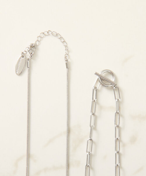 PAPILLONNER(パピヨネ)の「メタルストーン2連ネックレス(ネックレス・レディース・シルバー/ゴールド・FREE)」の9枚目の写真