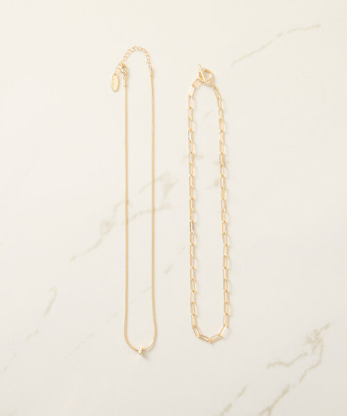 PAPILLONNER(パピヨネ)の「メタルストーン2連ネックレス(ネックレス・レディース・シルバー/ゴールド・FREE)」の10枚目の写真