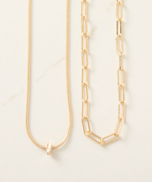 PAPILLONNER(パピヨネ)の「メタルストーン2連ネックレス(ネックレス・レディース・シルバー/ゴールド・FREE)」の11枚目の写真