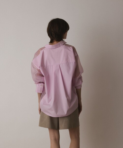 Diagram（ダイアグラム）の「シアーコンビオーバーシャツ（シャツ/ブラウス・レディース・ピンク/ブルー/ホワイト・36/38）」の21枚目の写真