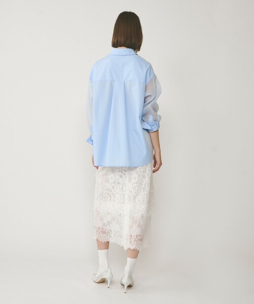 Diagram（ダイアグラム）の「シアーコンビオーバーシャツ（シャツ/ブラウス・レディース・ピンク/ブルー/ホワイト・36/38）」の20枚目の写真