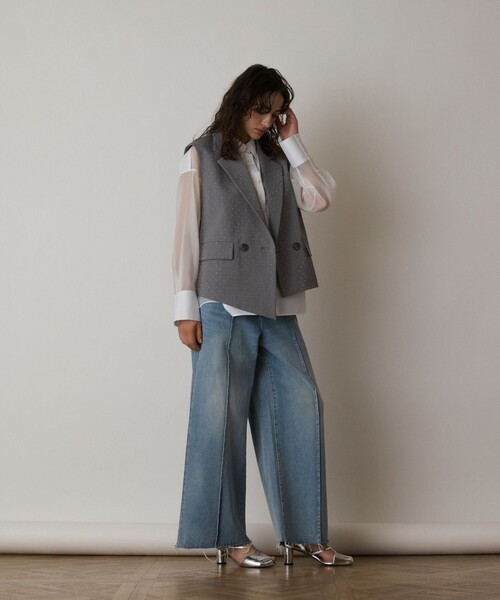 Diagram（ダイアグラム）の「シアーコンビオーバーシャツ（シャツ/ブラウス・レディース・ピンク/ブルー/ホワイト・36/38）」の10枚目の写真