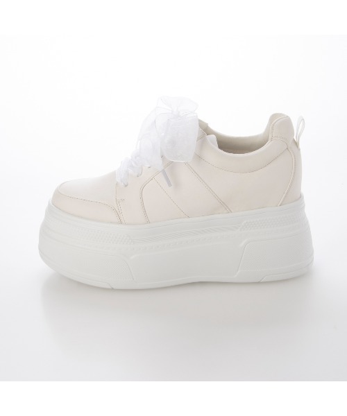 EVOL（イーボル）の「【XS-LLサイズ展開・軽量】2WAY8cm厚底レースアップシューズ IY5734（スニーカー・レディース・グレー/ブラック/ホワイト/ダークグレー/ブラウン・M/S/L/XS/LL）」の6枚目の写真