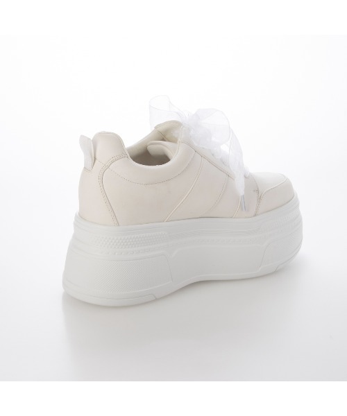 EVOL（イーボル）の「【XS-LLサイズ展開・軽量】2WAY8cm厚底レースアップシューズ IY5734（スニーカー・レディース・グレー/ブラック/ホワイト/ダークグレー/ブラウン・M/S/L/XS/LL）」の7枚目の写真