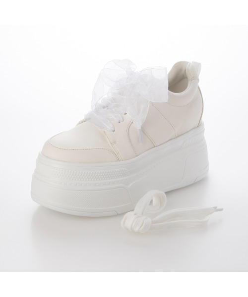 EVOL（イーボル）の「【XS-LLサイズ展開・軽量】2WAY8cm厚底レースアップシューズ IY5734（スニーカー・レディース・グレー/ブラック/ホワイト/ダークグレー/ブラウン・M/S/L/XS/LL）」の10枚目の写真