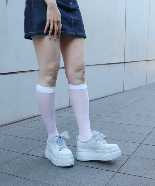 EVOL（イーボル）の「【XS-LLサイズ展開・軽量】2WAY8cm厚底レースアップシューズ IY5734（スニーカー・レディース・グレー/ブラック/ホワイト/ダークグレー/ブラウン・M/S/L/XS/LL）」の18枚目の写真