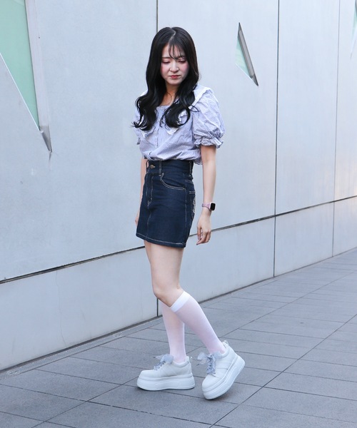 EVOL（イーボル）の「【XS-LLサイズ展開・軽量】2WAY8cm厚底レースアップシューズ IY5734（スニーカー・レディース・グレー/ブラック/ホワイト/ダークグレー/ブラウン・M/S/L/XS/LL）」の20枚目の写真