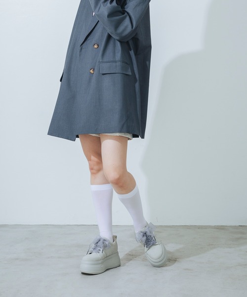 EVOL（イーボル）の「【XS-LLサイズ展開・軽量】2WAY8cm厚底レースアップシューズ IY5734（スニーカー・レディース・グレー/ブラック/ホワイト/ダークグレー/ブラウン・M/S/L/XS/LL）」の13枚目の写真