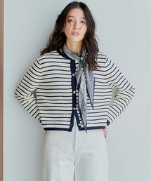 【Oggi3月号掲載/洗える】ブークレコットン ニットジャケット