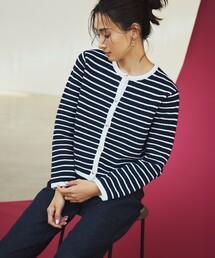【Oggi3月号掲載/洗える】ブークレコットン ニットジャケット