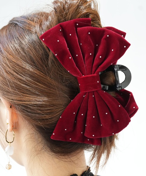 Port（ポート）の「【 Port / ポート 】 ベロア ビッグ リボン バンスクリップ（バレッタ/ヘアクリップ・レディース・ブラック/ブラック系その他/バーガンディー/ボルドー/ブラウン/ピンク/レッド系その他・FREE）」の7枚目の写真