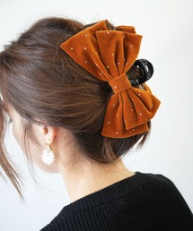 Port（ポート）の「【 Port / ポート 】 ベロア ビッグ リボン バンスクリップ（バレッタ/ヘアクリップ）」