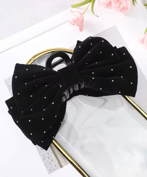 Port（ポート）の「【 Port / ポート 】 ベロア ビッグ リボン バンスクリップ（バレッタ/ヘアクリップ・レディース・ブラック/ブラック系その他/バーガンディー/ボルドー/ブラウン/ピンク/レッド系その他・FREE）」の9枚目の写真