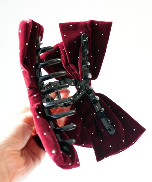 セール】【 Port / ポート 】 ベロア ビッグ リボン バンスクリップ