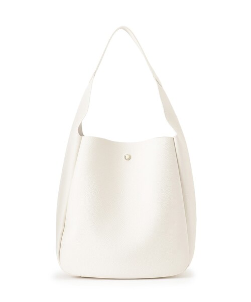 OPAQUE.CLIP(オペークドットクリップ)の「【軽量/A4サイズ対応】シュリンク合皮ワンハンドルトートバッグ(トートバッグ・レディース・ライトグレー/ブラック/アイボリー・00)」の7枚目の写真