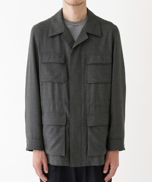 TAKEO KIKUCHI（タケオキクチ）の「【THE FLAGSHIP】ポリエステルウール メッシュ サファリジャケット（ブルゾン・メンズ・チャコールグレー/ネイビー・02/03/04）」の18枚目の写真