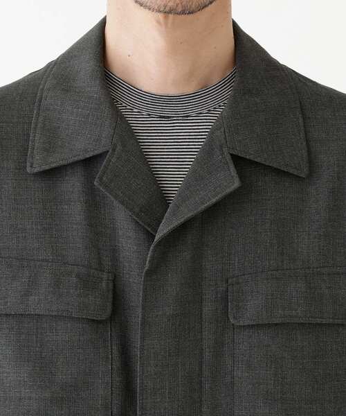 TAKEO KIKUCHI（タケオキクチ）の「【THE FLAGSHIP】ポリエステルウール メッシュ サファリジャケット（ブルゾン・メンズ・チャコールグレー/ネイビー・02/03/04）」の21枚目の写真