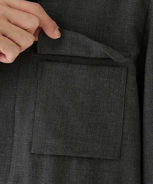 TAKEO KIKUCHI（タケオキクチ）の「【THE FLAGSHIP】ポリエステルウール メッシュ サファリジャケット（ブルゾン・メンズ・チャコールグレー/ネイビー・02/03/04）」の3枚目の写真