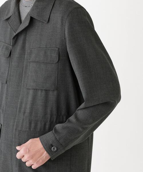 TAKEO KIKUCHI（タケオキクチ）の「【THE FLAGSHIP】ポリエステルウール メッシュ サファリジャケット（ブルゾン・メンズ・チャコールグレー/ネイビー・02/03/04）」の4枚目の写真