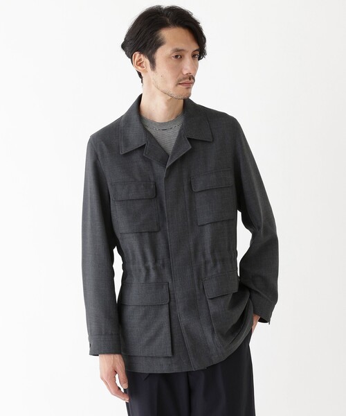 TAKEO KIKUCHI（タケオキクチ）の「【THE FLAGSHIP】ポリエステルウール メッシュ サファリジャケット（ブルゾン・メンズ・チャコールグレー/ネイビー・02/03/04）」の11枚目の写真