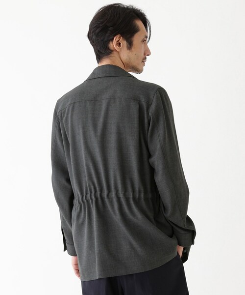 TAKEO KIKUCHI（タケオキクチ）の「【THE FLAGSHIP】ポリエステルウール メッシュ サファリジャケット（ブルゾン・メンズ・チャコールグレー/ネイビー・02/03/04）」の12枚目の写真