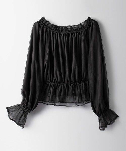 SAISON DE PAPILLON(セゾンドパピヨン)の「2wayネックチュールブラウス(シャツ/ブラウス・レディース・ブラック・S/M/L)」の14枚目の写真