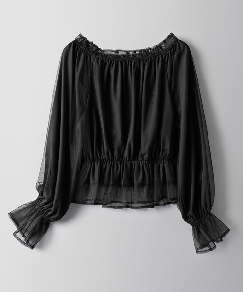SAISON DE PAPILLON(セゾンドパピヨン)の「2wayネックチュールブラウス(シャツ/ブラウス・レディース・ブラック・S/M/L)」の13枚目の写真