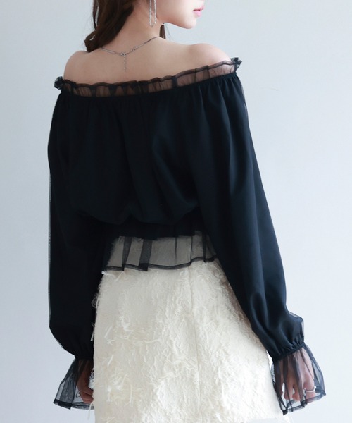 SAISON DE PAPILLON(セゾンドパピヨン)の「2wayネックチュールブラウス(シャツ/ブラウス・レディース・ブラック・S/M/L)」の21枚目の写真