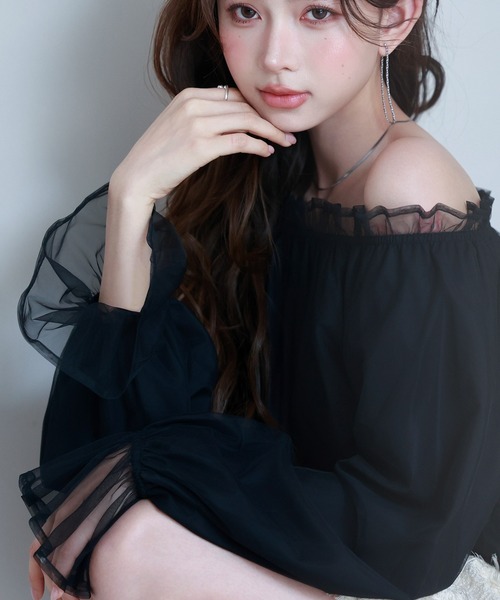 SAISON DE PAPILLON(セゾンドパピヨン)の「2wayネックチュールブラウス(シャツ/ブラウス・レディース・ブラック・S/M/L)」の17枚目の写真