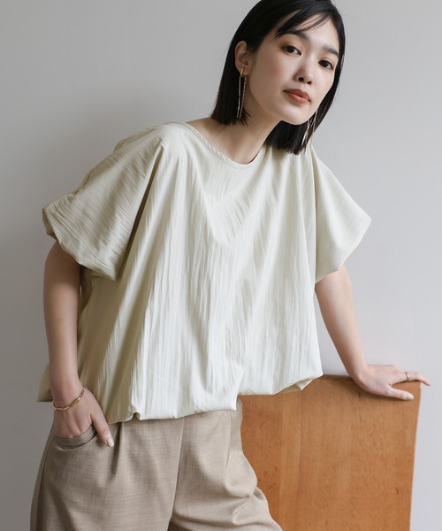select MOCA Et(セレクトモカエト)の「【Et】Balloon Half-Sleeve Blouse(シャツ/ブラウス・レディース・グレイッシュベージュ/ブラック・FREE)」の2枚目の写真