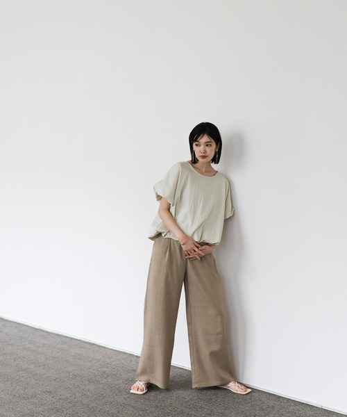 select MOCA Et(セレクトモカエト)の「【Et】Balloon Half-Sleeve Blouse(シャツ/ブラウス・レディース・グレイッシュベージュ/ブラック・FREE)」の9枚目の写真