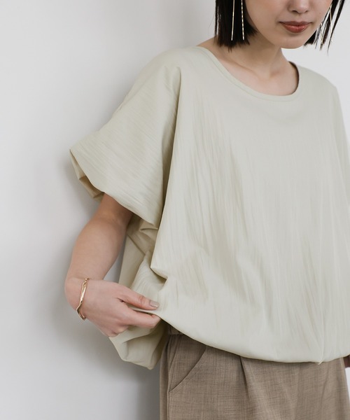 select MOCA Et(セレクトモカエト)の「【Et】Balloon Half-Sleeve Blouse(シャツ/ブラウス・レディース・グレイッシュベージュ/ブラック・FREE)」の8枚目の写真