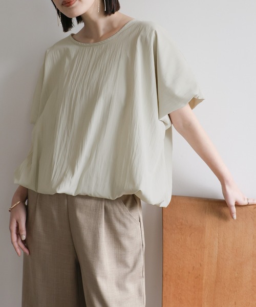 ENFOLD バルーンハーフスリーブブラウス　ブラック サイズ38 ENFOLD バルーンハーフスリーブブラウス ブラック サイズ38