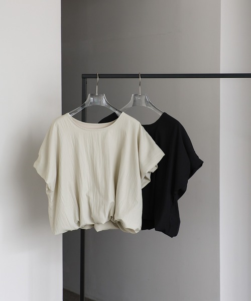 select MOCA Et(セレクトモカエト)の「【Et】Balloon Half-Sleeve Blouse(シャツ/ブラウス・レディース・グレイッシュベージュ/ブラック・FREE)」の11枚目の写真