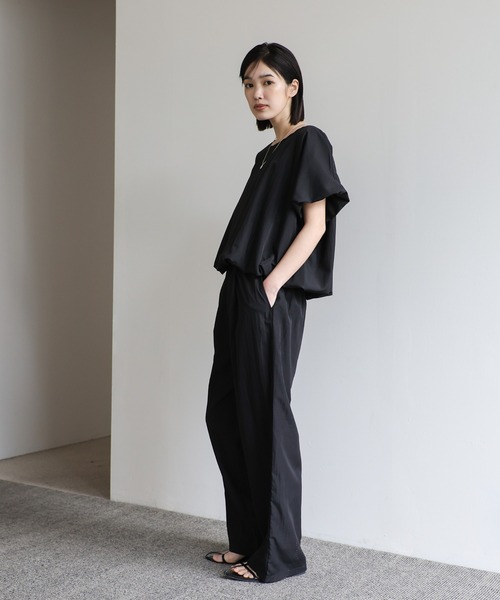 ENFOLD バルーンハーフスリーブブラウス　ブラック サイズ38 ENFOLD バルーンハーフスリーブブラウス ブラック サイズ38